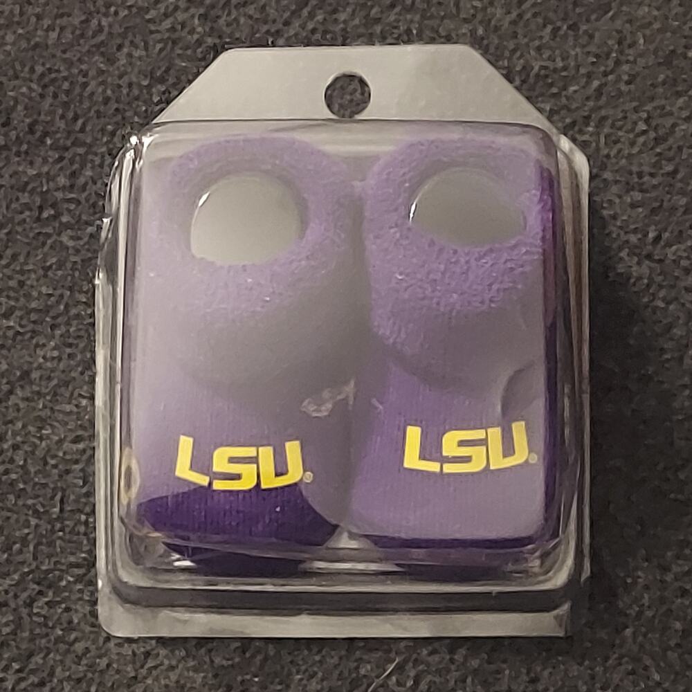 LSU Baby Booties 3-6 Months Purple Gold